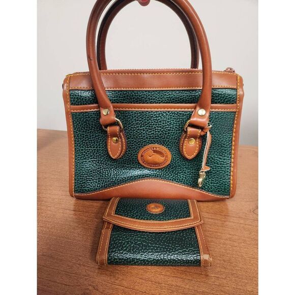 Dooney & Bourke VTG Classic Satchel Small Bag Purse Forest Green No Strap - Picture 1 of 16